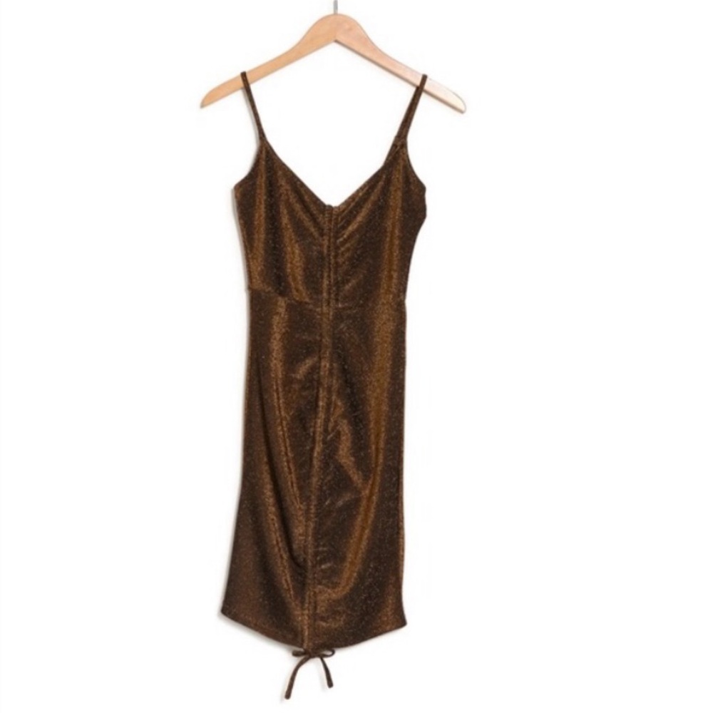 Area Stars Bronze Metallic Bodycon Mini